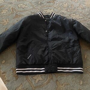 Holloway Black Bomber Jacket with Striped Trim XL youth or XS adult $30